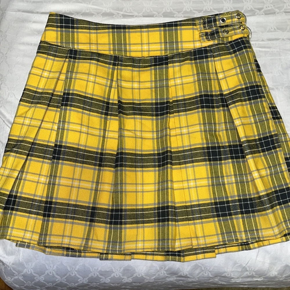 F21 plaid yellow Skirt Size Small - Picture 9 of 10